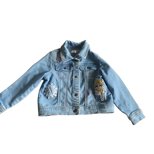 Frozen Denim Jacket Disney for Tutu Couture Patches size 4T